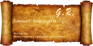 Gansel Reginald névjegykártya
